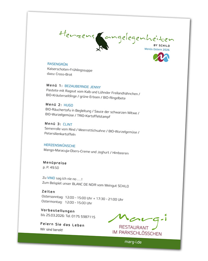Ostern 2026 Menüs im Restaurant Marg-i, Lehrte